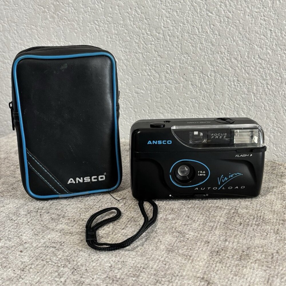 Ansco Vision Auto Load 35mm Film Camera – Focus Free – Film Tested Works